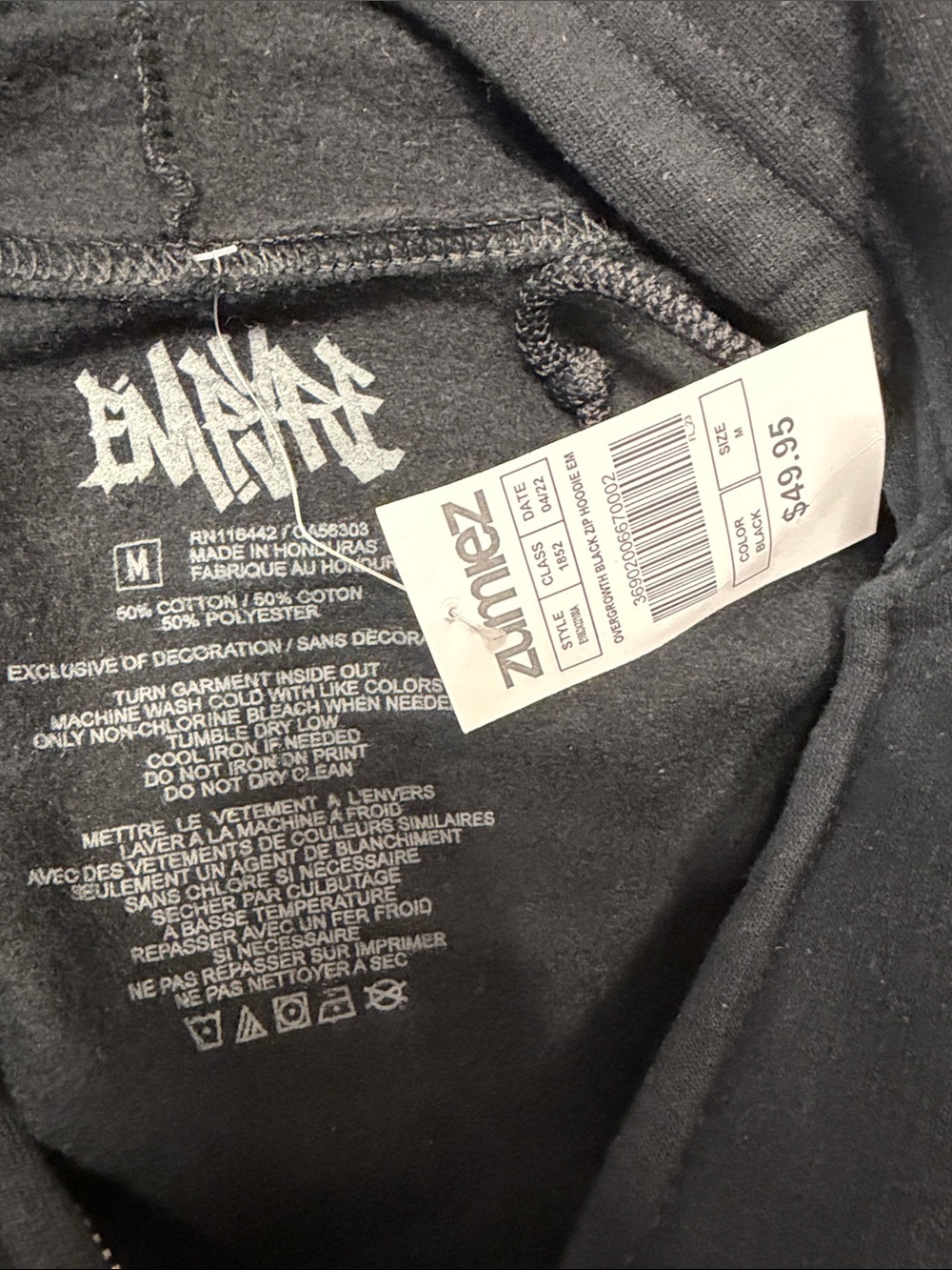 Empyre Overgrowth Black Zip Hoodie - ZUMIEZ - Picture 4 of 6